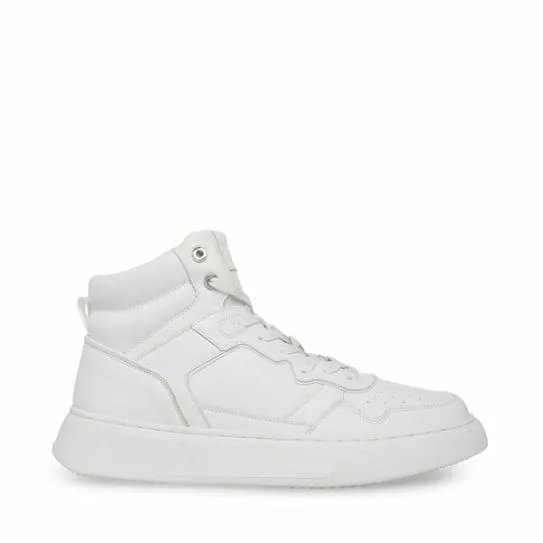Men039s JORDEE WHITE LEATHER White Leather Steve Madden Sneakers