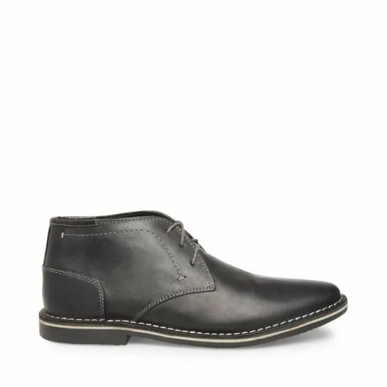 Men039sKids039 HARKEN BLACK LEATHER Black Leather Steve Madden Boots