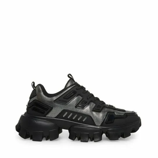 Men039s PONCE BLACKSILVER Black Silver Steve Madden Sneakers