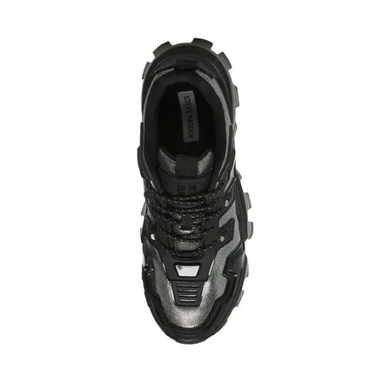 Men039s PONCE BLACKSILVER Black Silver Steve Madden Sneakers Men039s PONCE BLACKSILVER Black Silver Steve Madden Sneakers