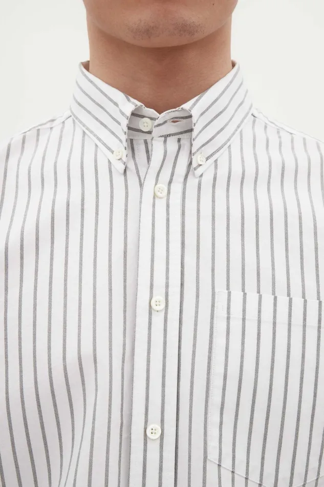 Men Algot Oxford Monogram Shirt Spruce Green Norse Projects Shirting