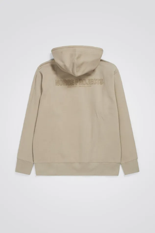 Men Arne Relaxed Fleece N Logo Hoodie Sand Norse Projects Sweatshirts