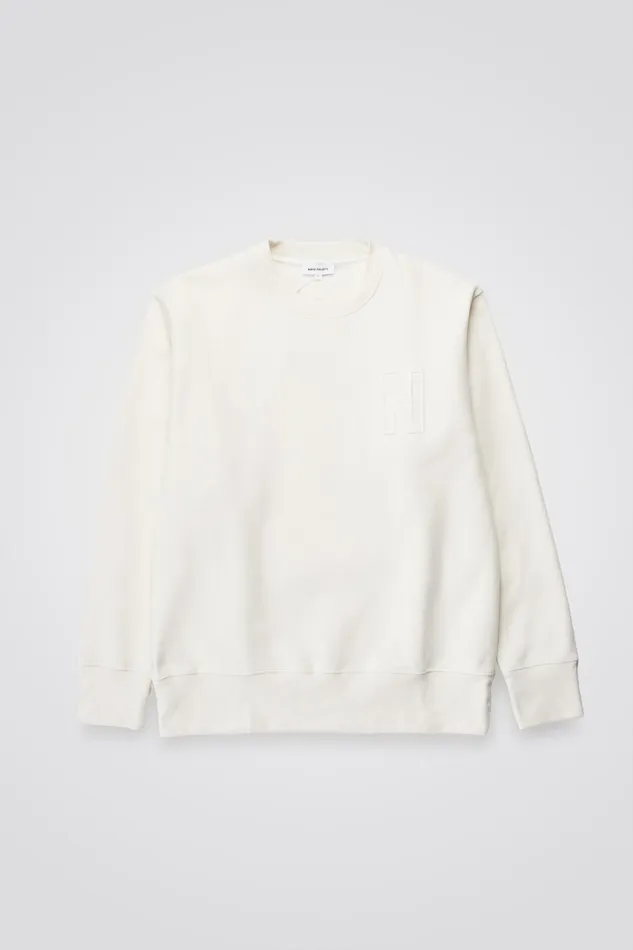 Men Arne Relaxed Fleece N Logo Sweatshirt Ecru Norse Projects Sweatshirts