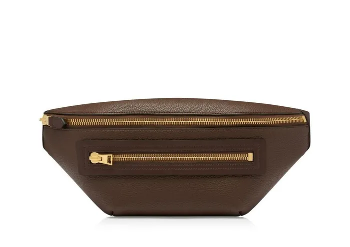 Men Belt Bags Tom Ford Grain Leather Buckley Belt Bag Chestnut