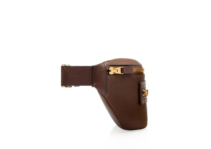 Men Belt Bags Tom Ford Grain Leather Buckley Belt Bag Chestnut Men Belt Bags Tom Ford Grain Leather Buckley Belt Bag Chestnut