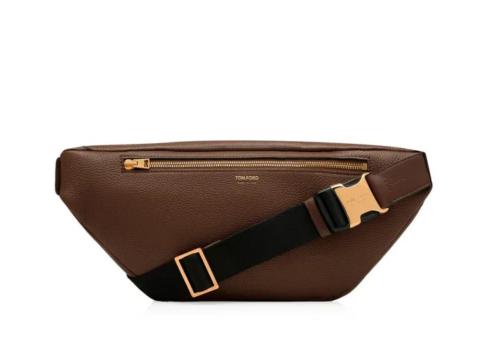 Men Belt Bags Tom Ford Grain Leather Buckley Belt Bag Chestnut Men Belt Bags Tom Ford Grain Leather Buckley Belt Bag Chestnut