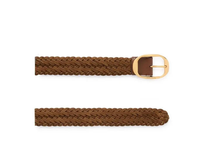 Men Belts Tom Ford Woven Suede Oval Belt Tobacco Men Belts Tom Ford Woven Suede Oval Belt Tobacco