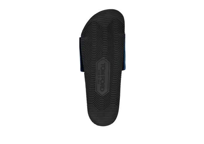 Men Espadrilles and Sandals Tom Ford Velvet Harrison Slipper Ocean Men Espadrilles and Sandals Tom Ford Velvet Harrison Slipper Ocean