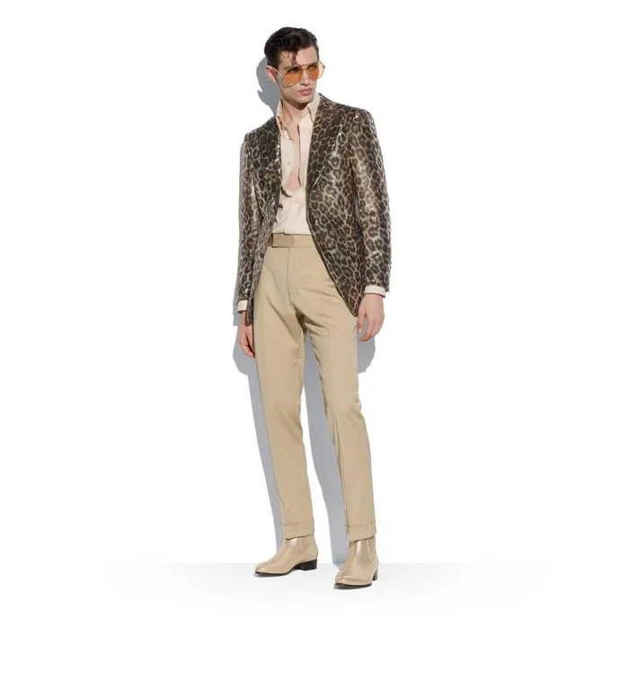 Men Evening Tom Ford Cangiante Leopard Atticus Jacket Leopard Brown and Black Men Evening Tom Ford Cangiante Leopard Atticus Jacket Leopard Brown and Black