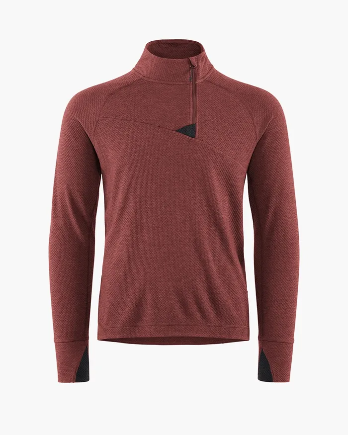 Men Huge Norna Half Zip Mid Layer Madder Red Klttermusen Fleeces and Sweaters
