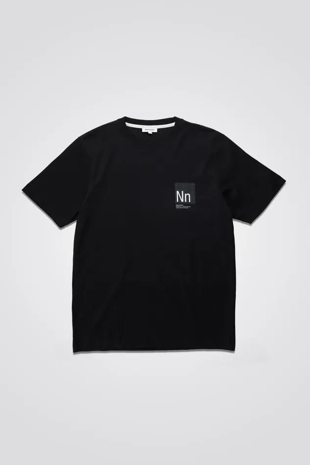 Men Jakob Interlock Nn Print TShirt Black Norse Projects TShirts