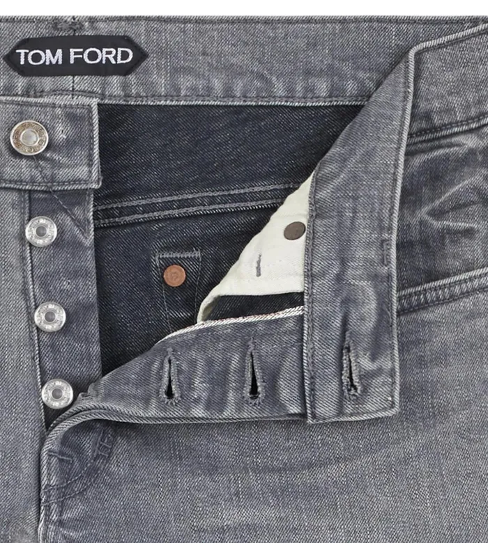 Men Jeans Tom Ford Straight Japanese Selvedge Jeans Grey Men Jeans Tom Ford Straight Japanese Selvedge Jeans Grey