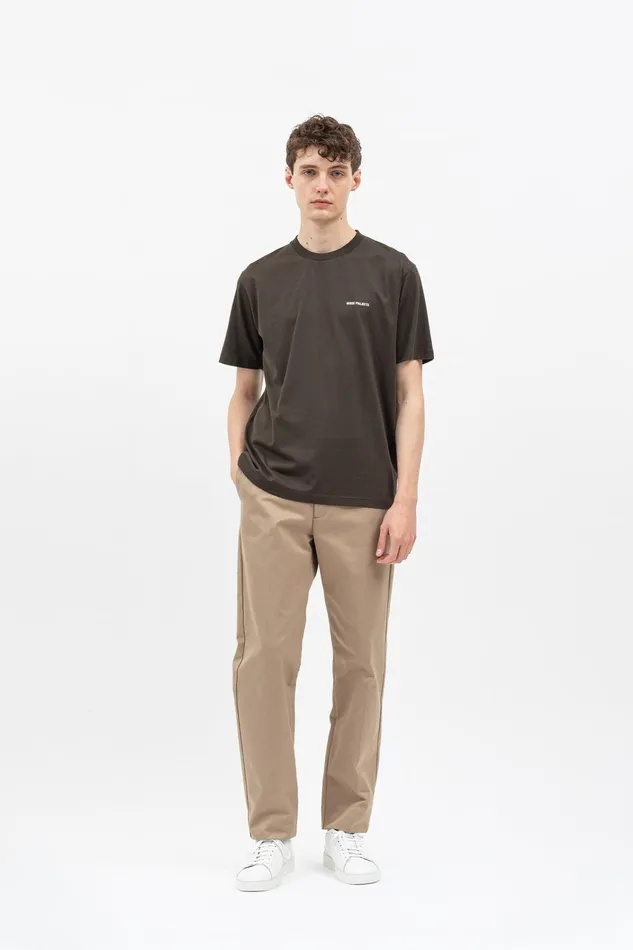 Men Johannes Logo Tshirt Heathland Brown Norse Projects TShirts