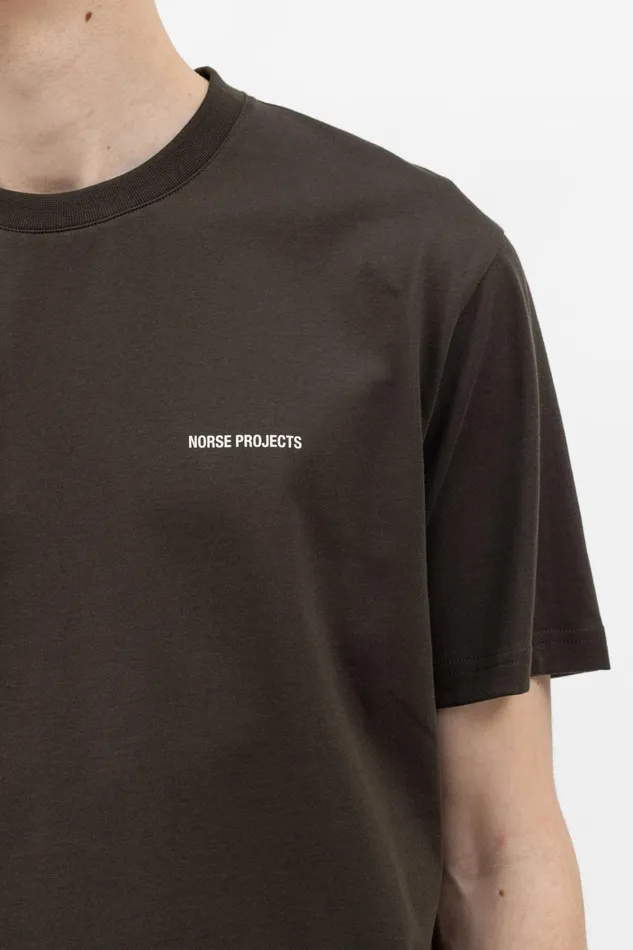 Men Johannes Logo Tshirt Heathland Brown Norse Projects TShirts
