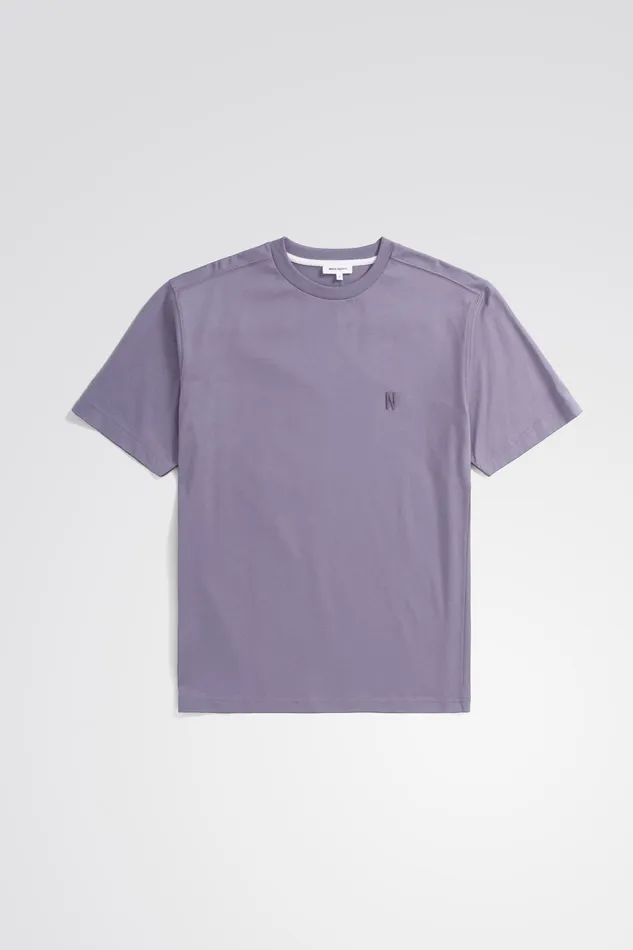 Men Johannes N Logo Tshirt Dusk Purple Norse Projects TShirts