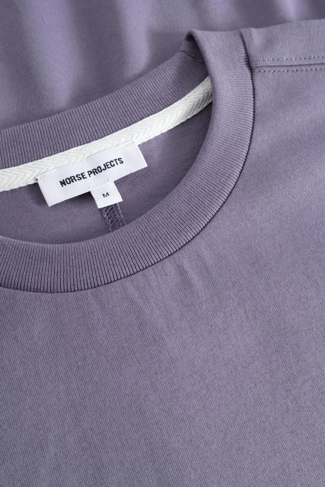 Men Johannes N Logo Tshirt Dusk Purple Norse Projects TShirts