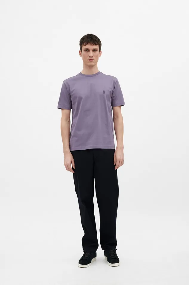 Men Johannes N Logo Tshirt Dusk Purple Norse Projects TShirts