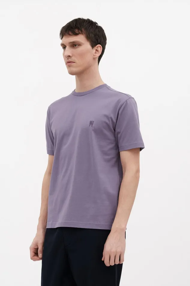 Men Johannes N Logo Tshirt Dusk Purple Norse Projects TShirts