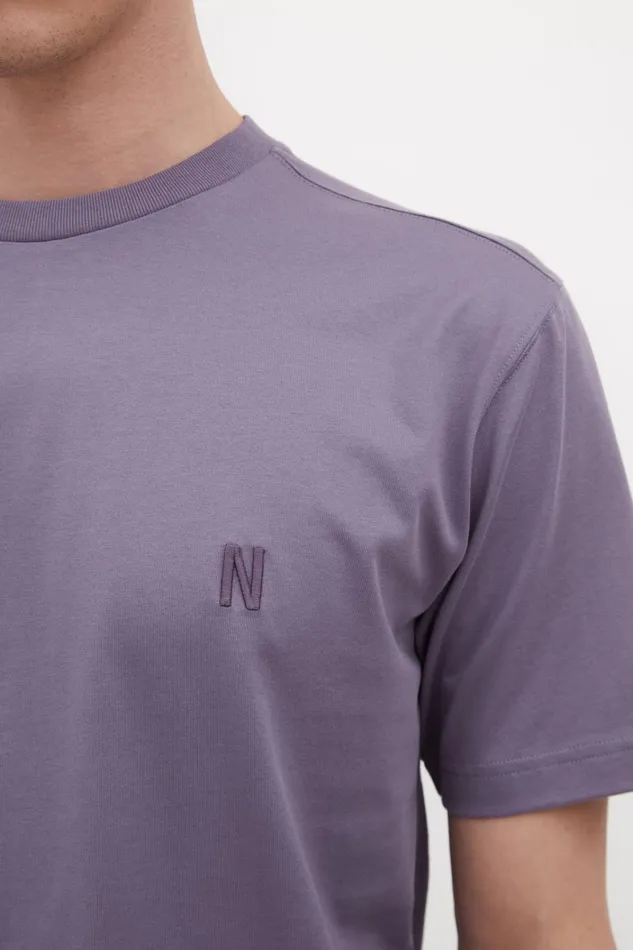 Men Johannes N Logo Tshirt Dusk Purple Norse Projects TShirts