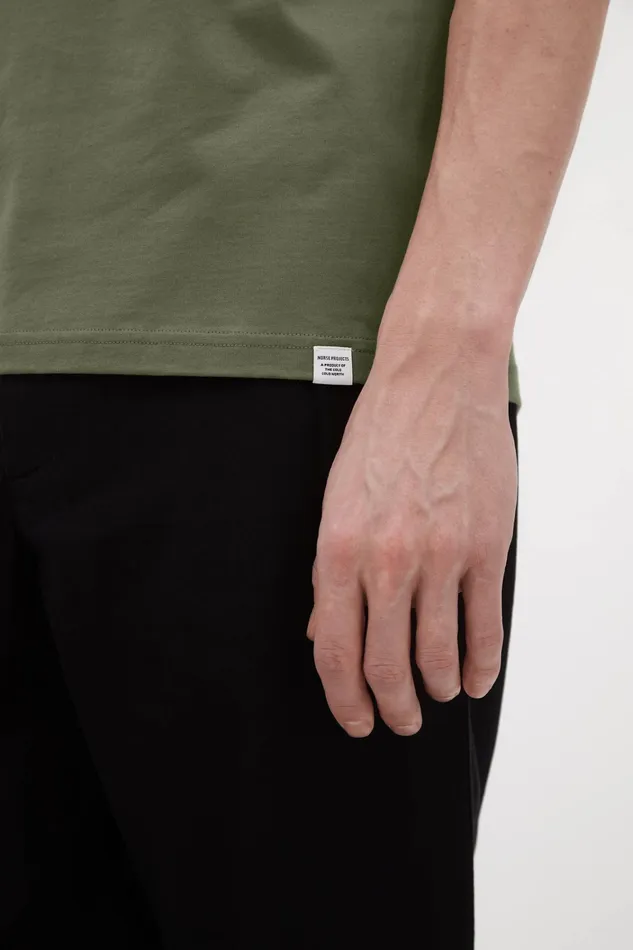 Men Johannes Organic Pocket Tshirt Sediment Green Norse Projects TShirts
