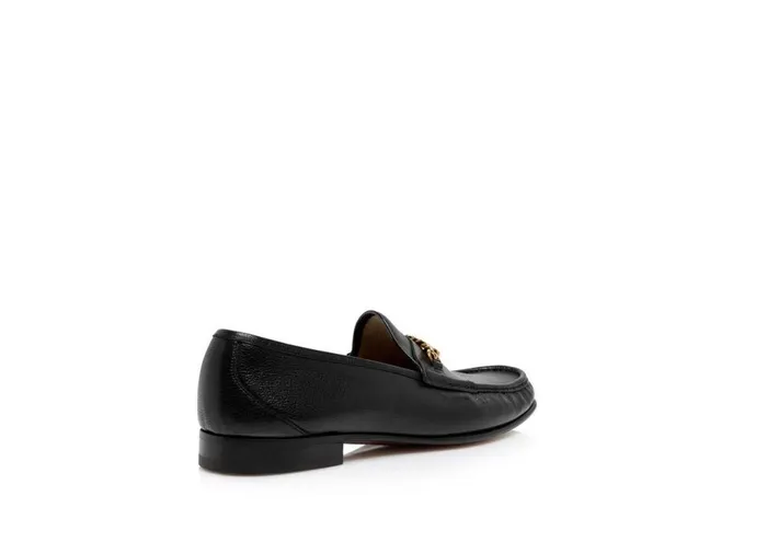 Men Loafers Tom Ford Grain Leather York Chain Loafer Black Men Loafers Tom Ford Grain Leather York Chain Loafer Black