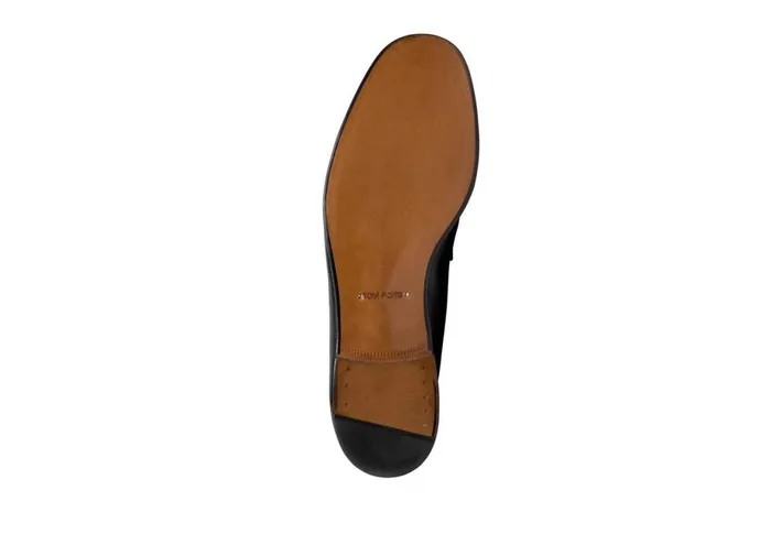 Men Loafers Tom Ford Grain Leather York Chain Loafer Black Men Loafers Tom Ford Grain Leather York Chain Loafer Black