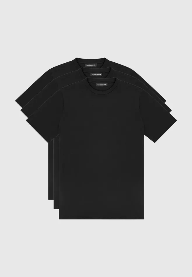 Men Manire De Voir ternel Slim Fit Luxe TShirt 3 Pack Black