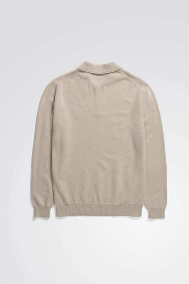 Men Marco Merino Lambswool Polo Oatmeal Norse Projects Knitwear