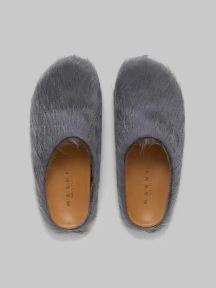 Men Marni Fussbett Sabot Grey LongHair Calfskin Fussbett Sabot