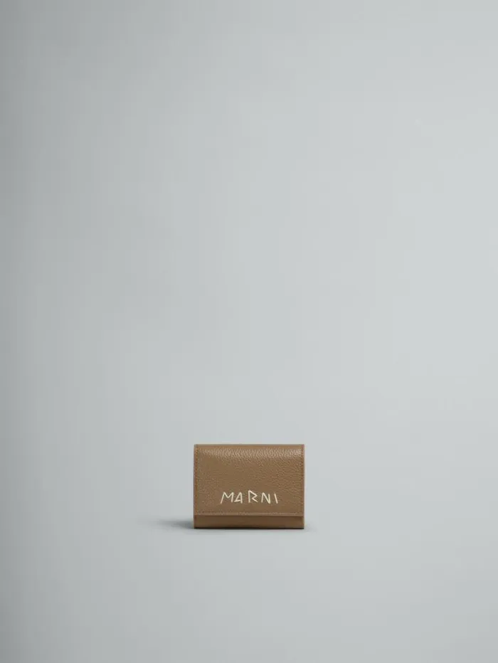 Men Marni Other Accessories Brown Leather Key Holder With Marni Mending