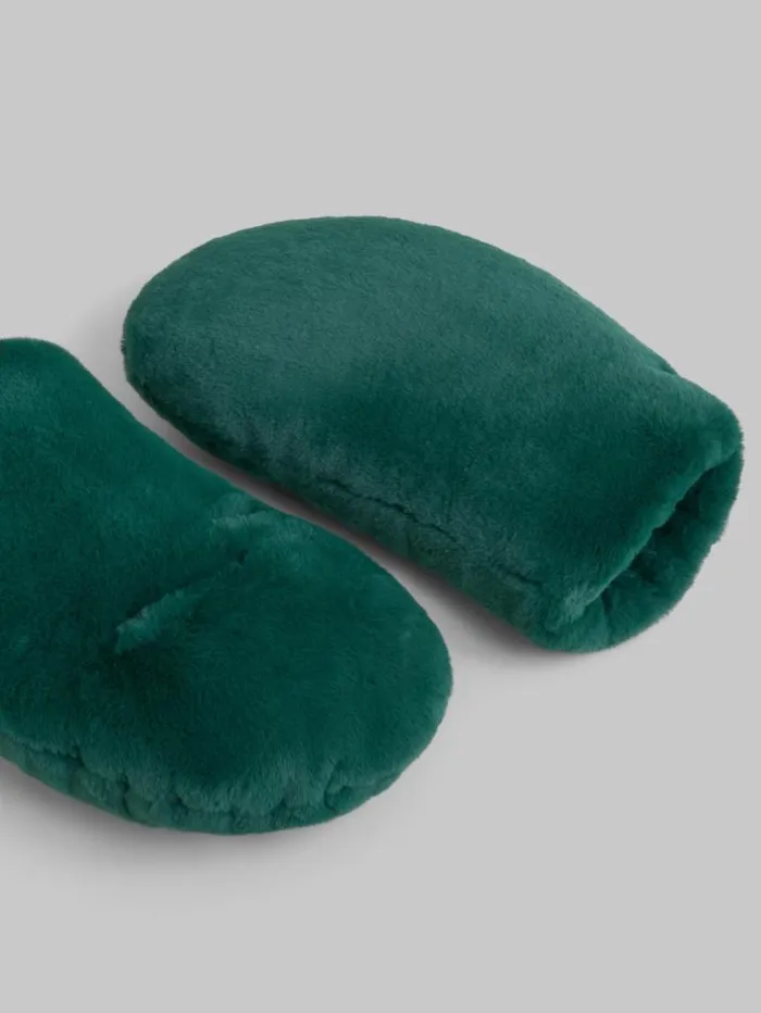 Men Marni Other Accessories Green Padded Faux Fur Mittens