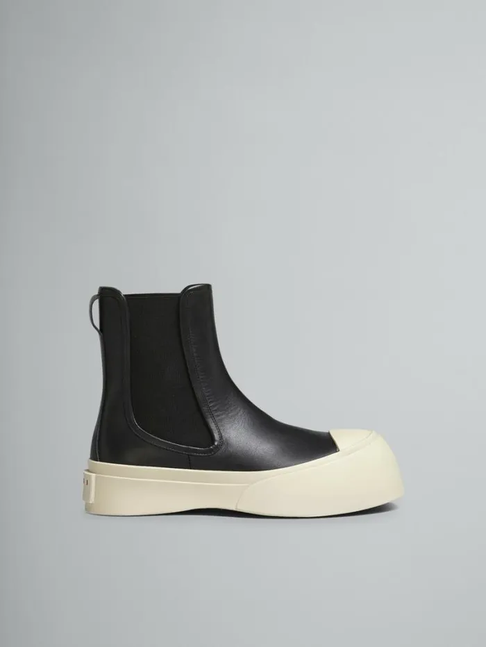 Men Marni Pablo Sneakers Black Nappa Leather Pablo Chelsea Boot