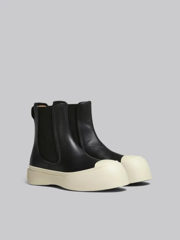 Men Marni Pablo Sneakers Black Nappa Leather Pablo Chelsea Boot