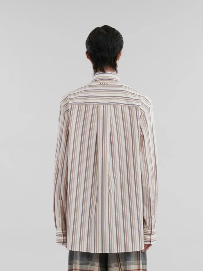Men Marni Tops and Tshirts Pink Striped Organic Poplin Shirt