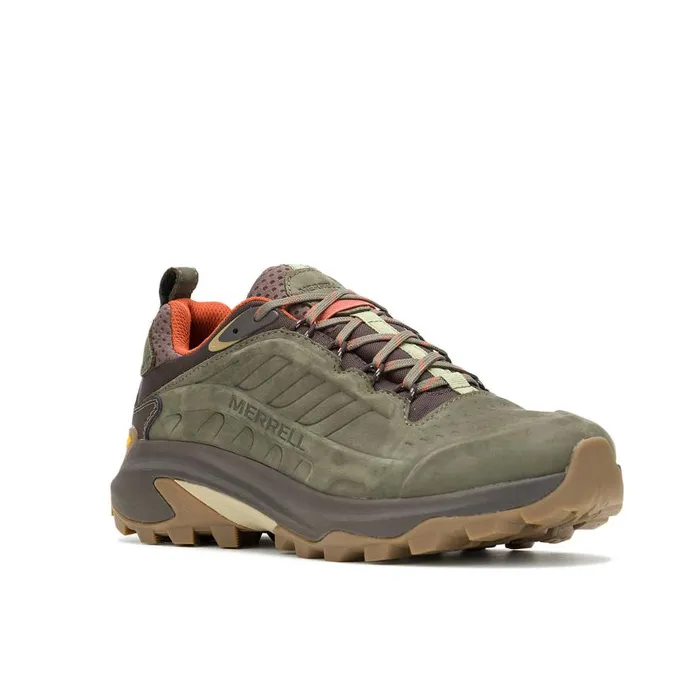 Men Merrell Shoes Moab Speed 2 Leather Waterproof Olive Men Merrell Shoes Moab Speed 2 Leather Waterproof Olive