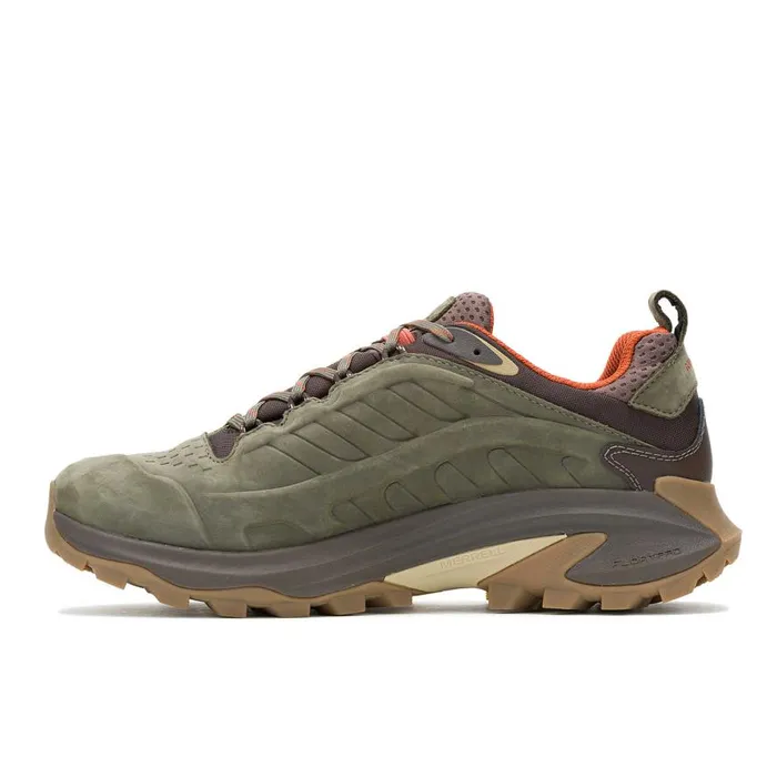 Men Merrell Shoes Moab Speed 2 Leather Waterproof Olive Men Merrell Shoes Moab Speed 2 Leather Waterproof Olive