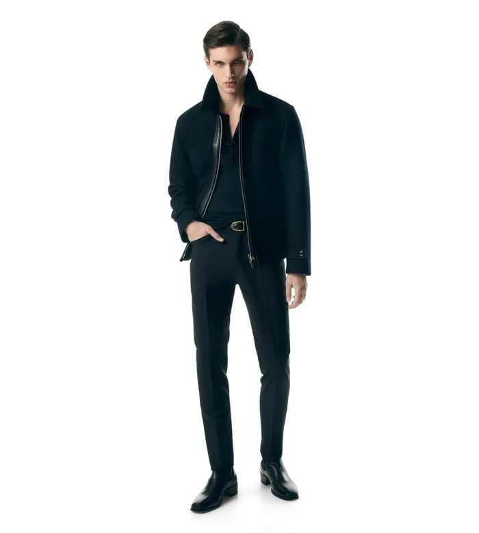 Men Outerwear Tom Ford Double Face Wool Jacket Black