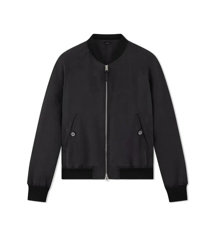 Men Outerwear Tom Ford Silk Habotai Raglan Bomber Black
