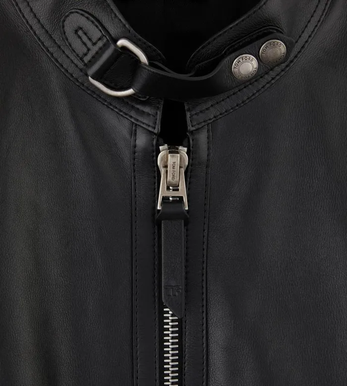 Men Outerwear Tom Ford Soft Leather Cafe Biker Black Men Outerwear Tom Ford Soft Leather Cafe Biker Black