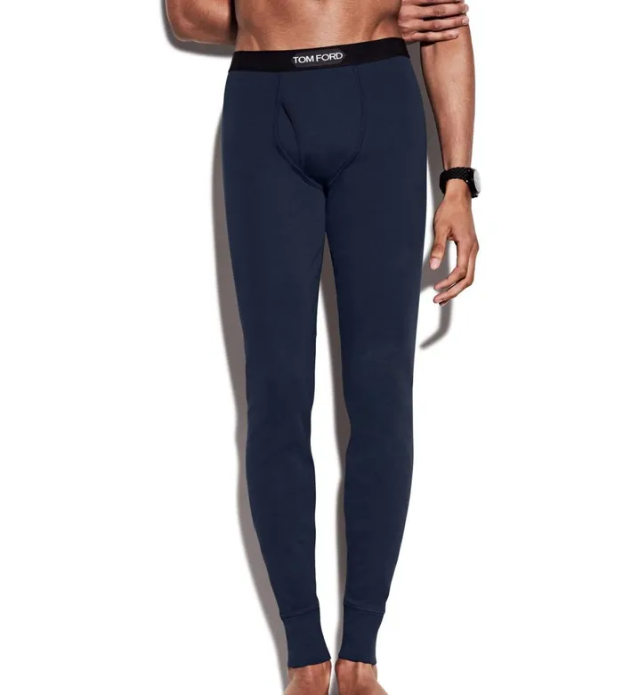 Men PAJAMA PANTS and LONG JOHNS Tom Ford Cotton Long Johns Navy Men PAJAMA PANTS and LONG JOHNS Tom Ford Cotton Long Johns Navy