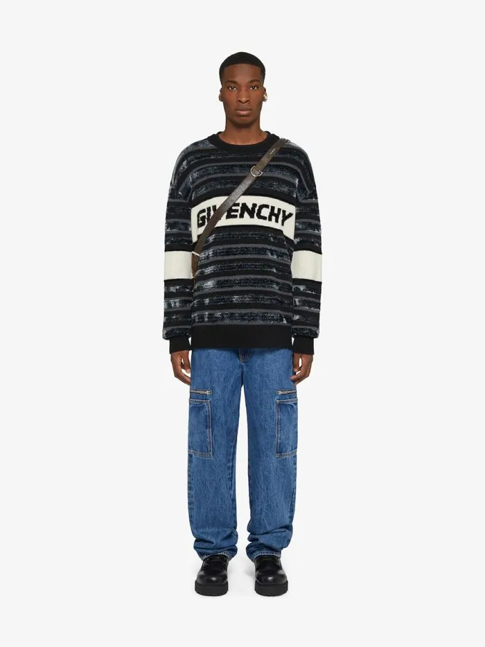 Men Pants and Shorts Givenchy Loose Fit Cargo Pants In Marble Denim Indigo Blue