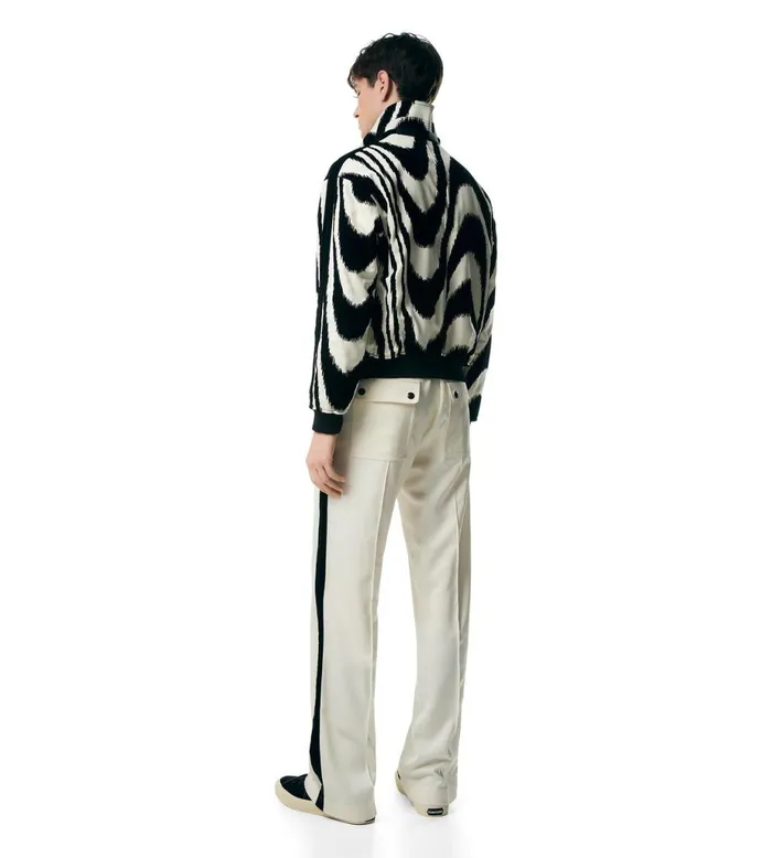 Men Pants and Shorts Tom Ford Draped Viscose Wool Track Pant White Black Men Pants and Shorts Tom Ford Draped Viscose Wool Track Pant White Black