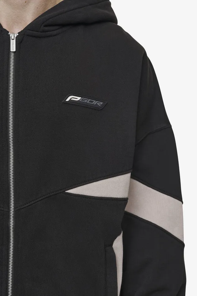 Men Pegador Hoodies Aderno Boxy Sweat Jacket Washed Black Light Beige Men Pegador Hoodies Aderno Boxy Sweat Jacket Washed Black Light Beige