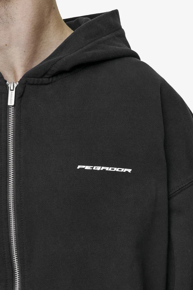 Men Pegador Hoodies Dubose Oversized Sweat Jacket Vintage Black Men Pegador Hoodies Dubose Oversized Sweat Jacket Vintage Black