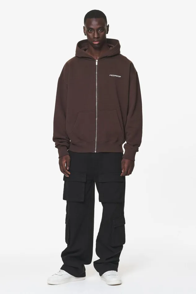 Men Pegador Hoodies Fenton Oversized Sweat Jacket Washed Oak Brown Men Pegador Hoodies Fenton Oversized Sweat Jacket Washed Oak Brown