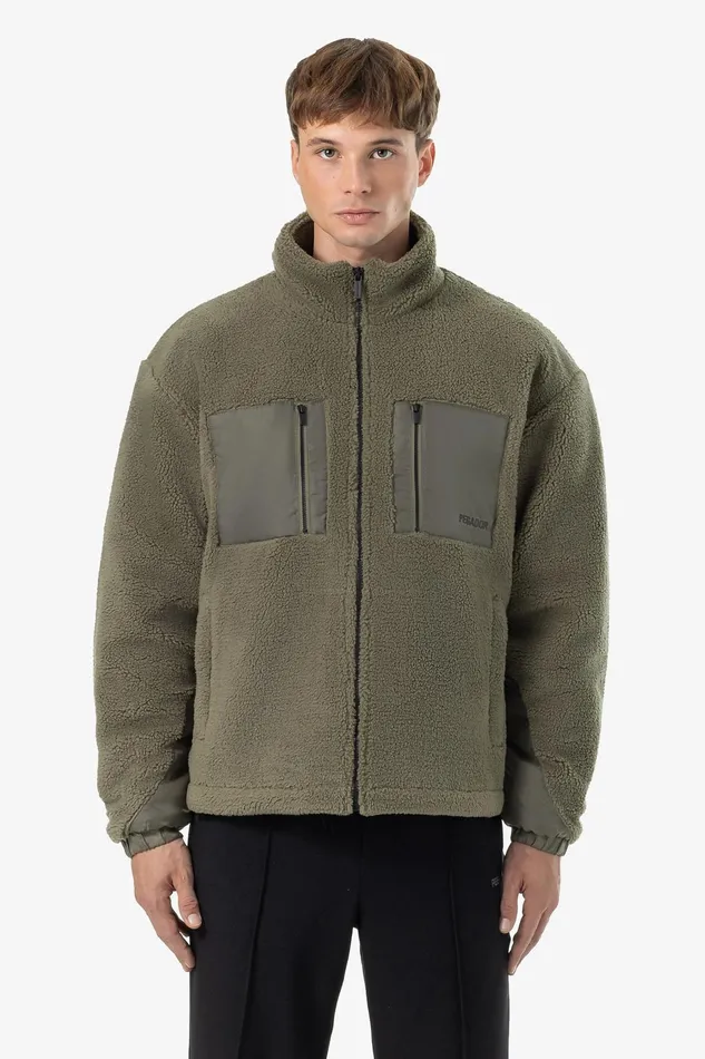 Men Pegador Jacken Archer Teddy Jacket Faded Olive