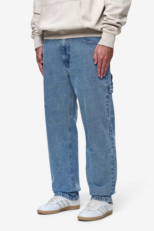 Men Pegador Jeans Daule Baggy Workwear Jeans Washed Blue