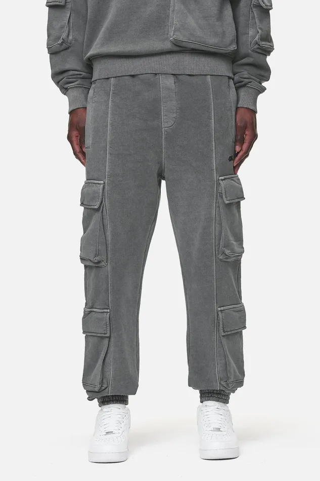 Men Pegador Pants and Joggers Harvey Terry Cargo Sweat Pants Vintage Grey