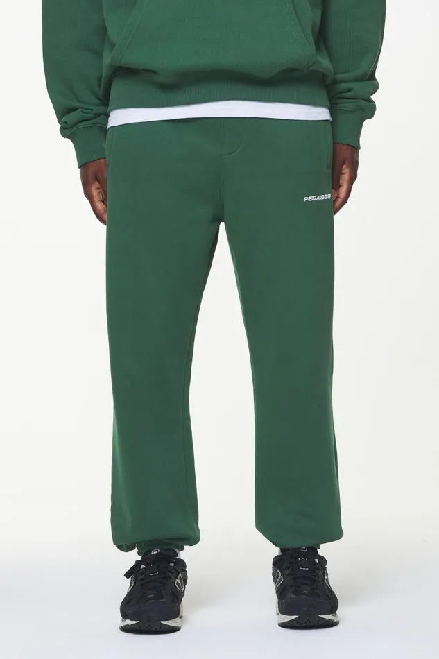 Men Pegador Pants and Joggers Logo Heavy Sweat Jogger Vintage Washed British Green