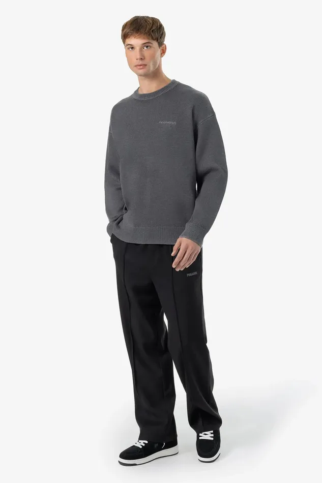 Men Pegador Sweaters Logo Oversized Ribbed Knit Sweater Dyed Black Men Pegador Sweaters Logo Oversized Ribbed Knit Sweater Dyed Black